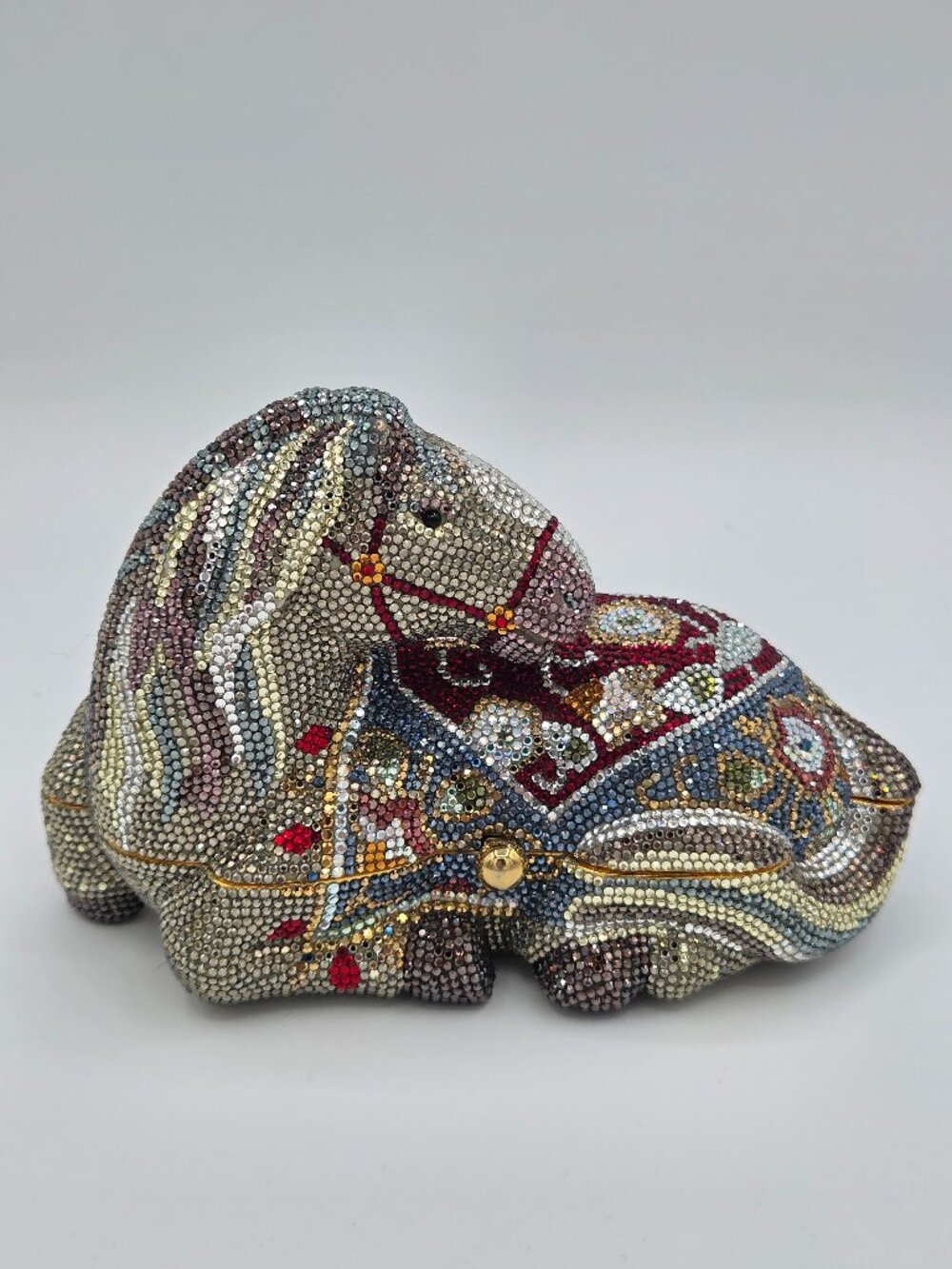 Judith Leiber Resting Horse Crystal Minaudière Swarovski Crystal Evening Clutch